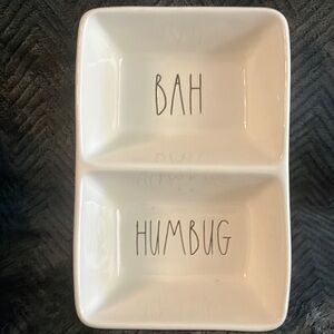 SOLD Rae Dunn White 'Bah Humbug' Candy dish